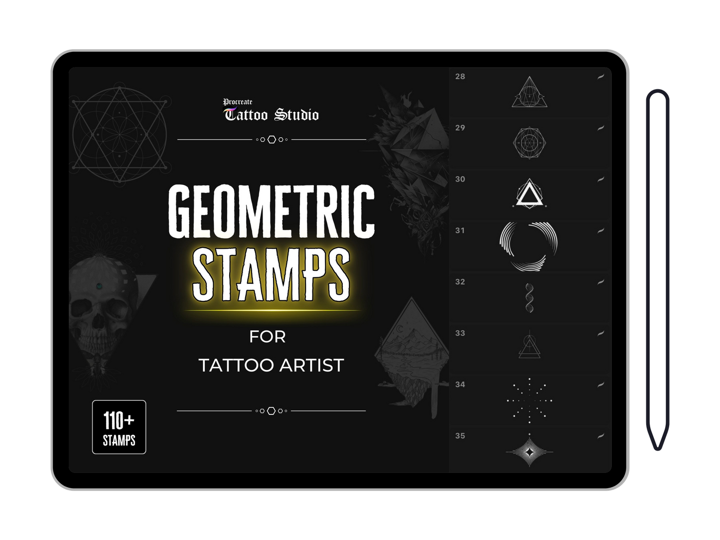 110x GEOMETRIC STAMPS