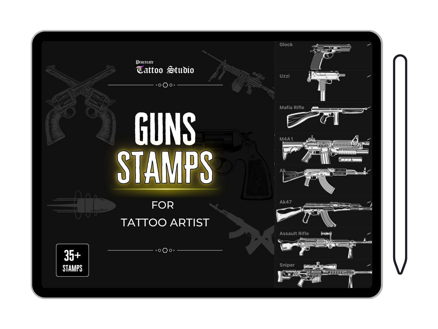 35x GUNS STAMPS