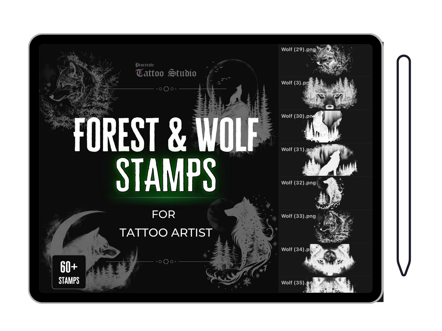 40x FOREST & WOLF STAMPS